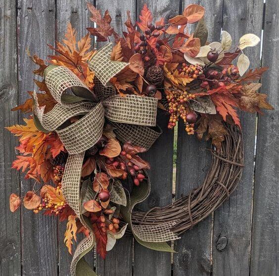 27 DIY ideas for natural fall wreaths - 175