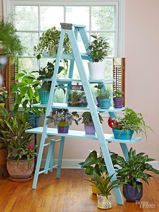 21 DIY projects for old ladders for home decoration - 153
