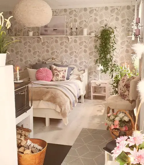 30 inspirations for charming bedroom decoration ideas with plant motifs - 72
