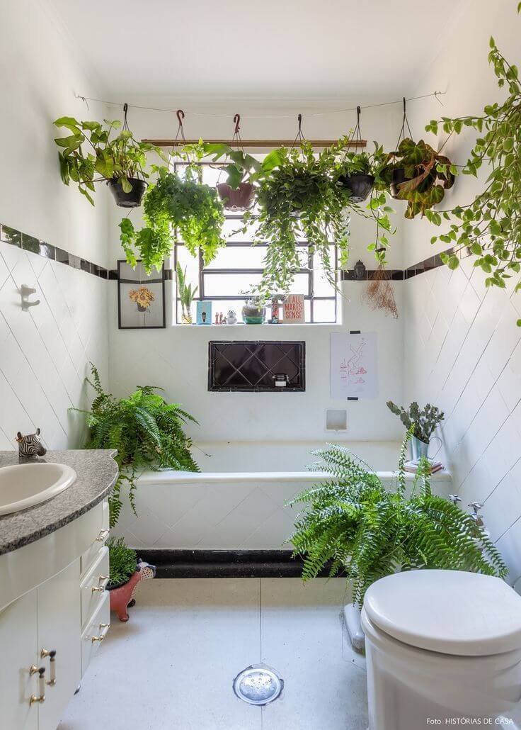 33 adorable ideas for plant shelves in the bathroom - 223