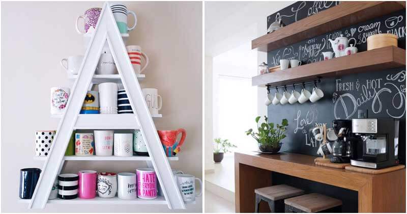 22 coffee cup holder ideas to keep your kitchen clutter free