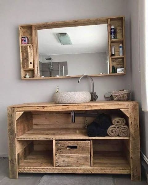 Pallet project ideas to decorate the bathroom - 81