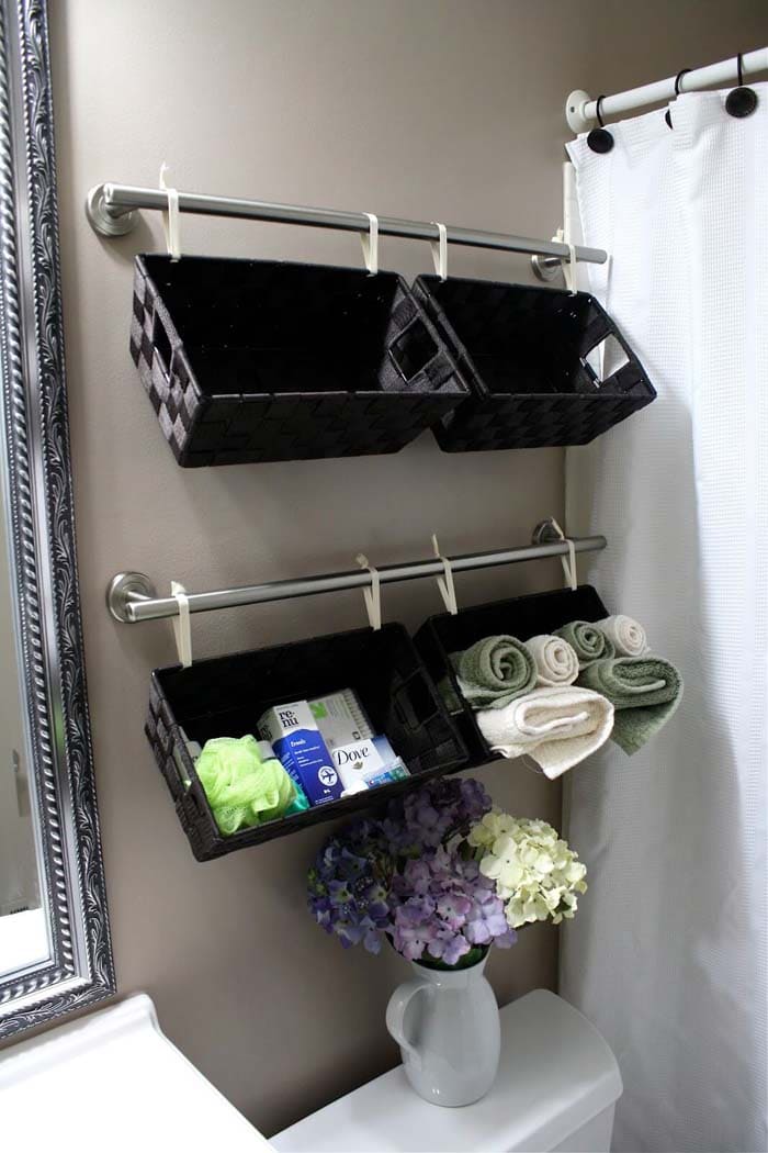 21 creative ideas for storage above the toilet - 69