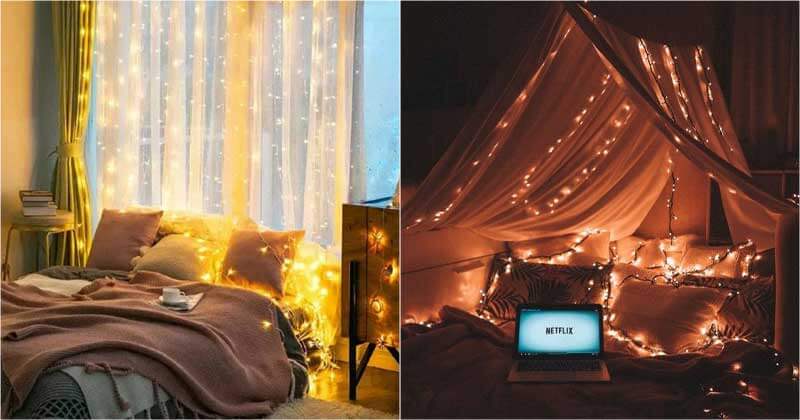 25 Gorgeous Bedroom String Light Ideas