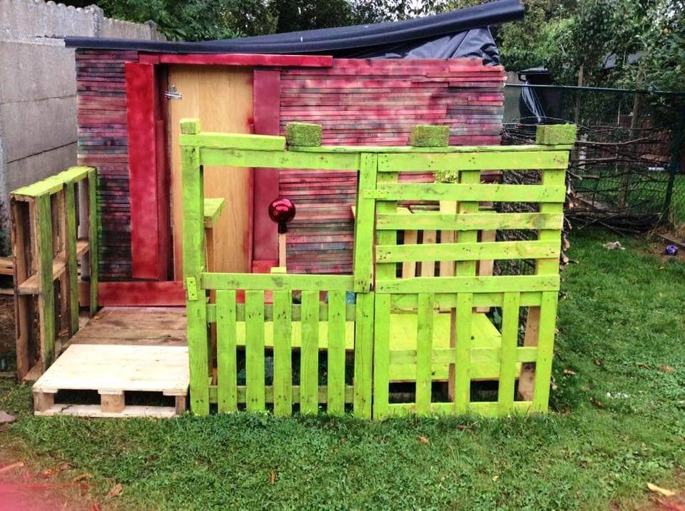 20 ideas for landscaping gardens and backyards with pallets - 169