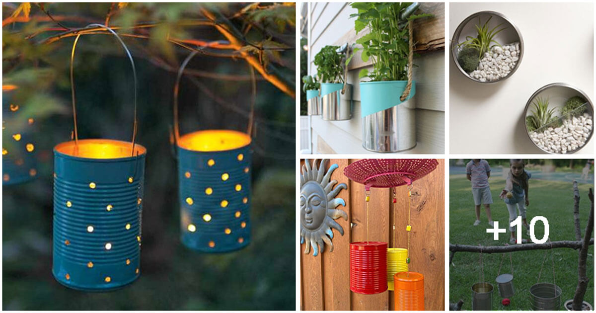 DIY hanging tin can ideas for yard and home