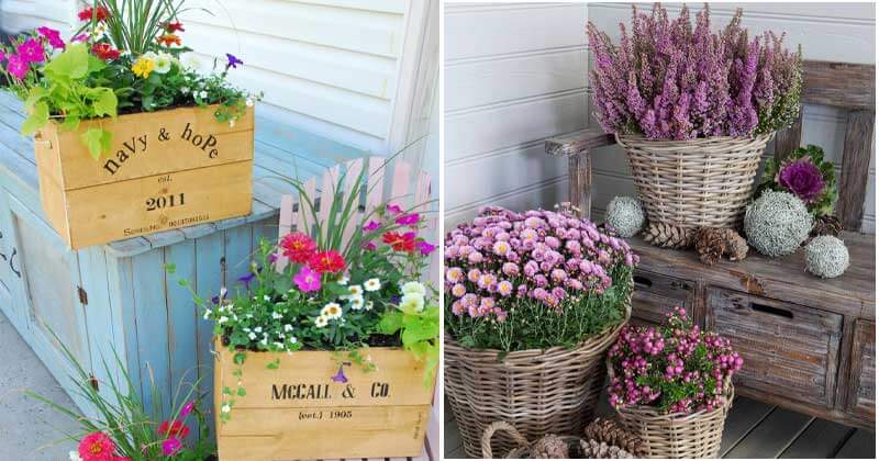 23 pretty front door flower pots to add personality to your home
