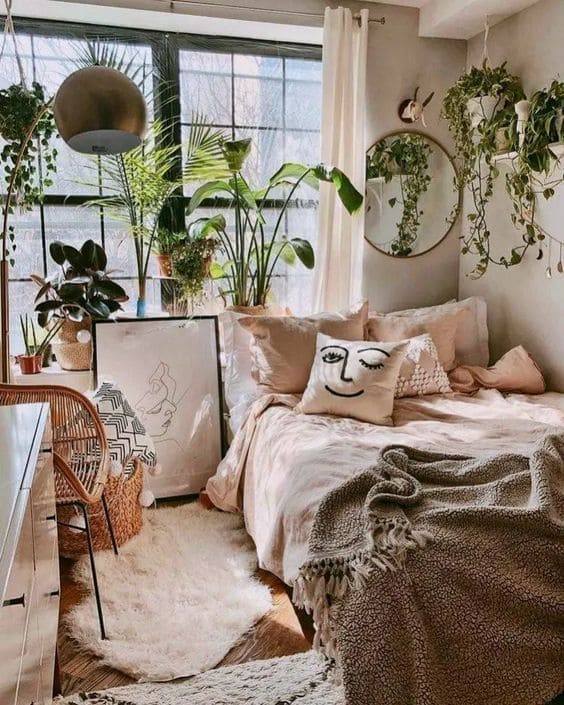 30 Cozy Beautiful Boho Bedroom Decorating Ideas for the Winter Months - 107