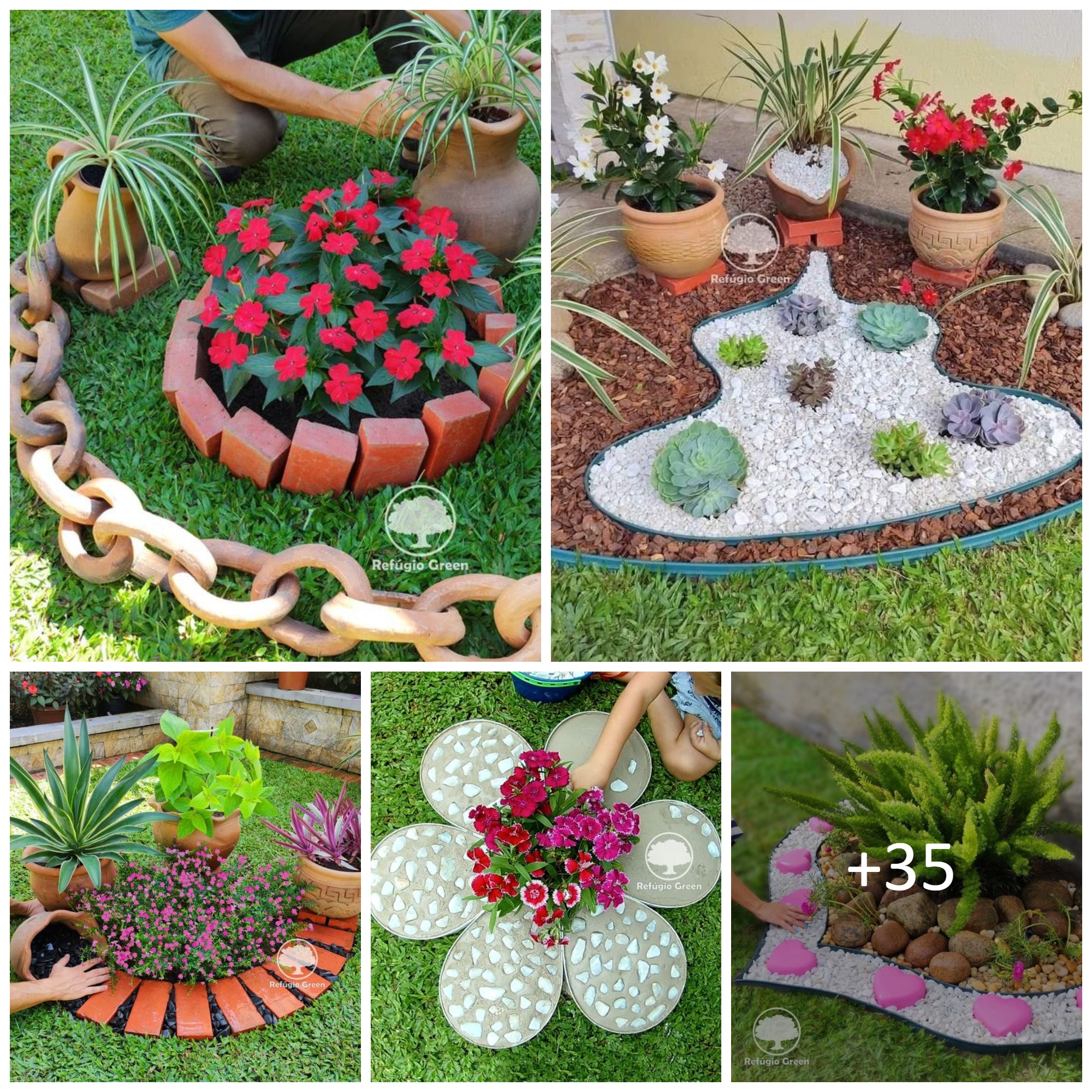 Garden decoration with stones for natural look of the garden