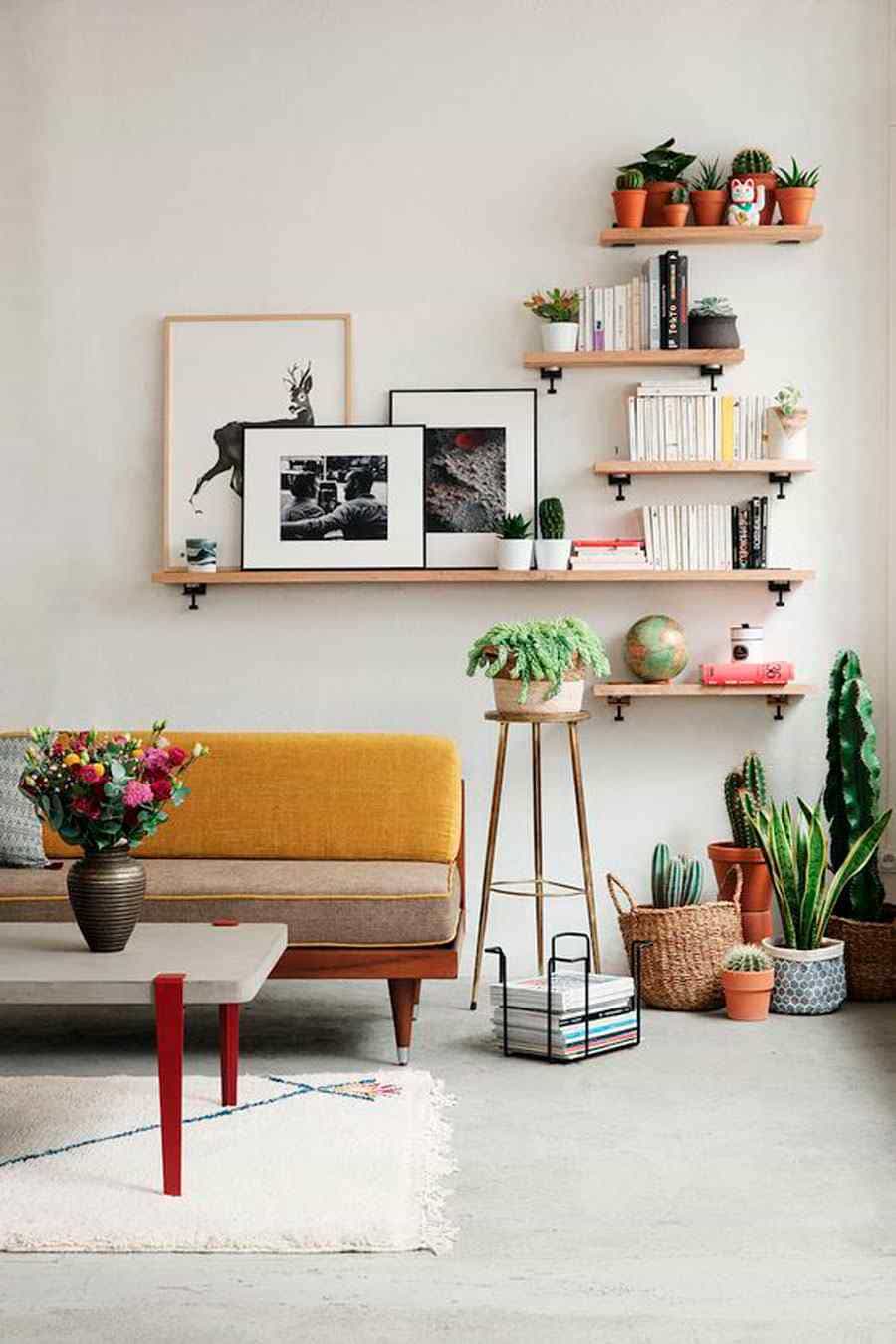 25 incredibly beautiful floating shelves for the living room - 75
