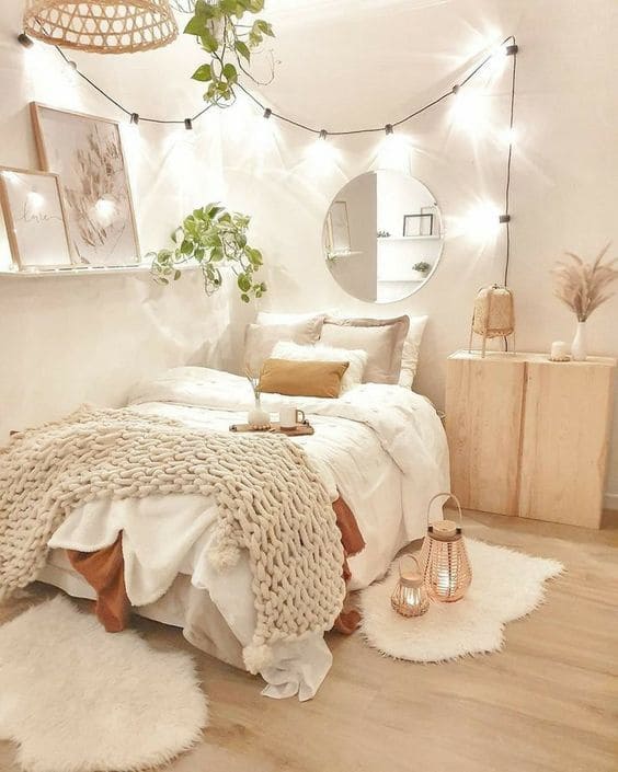 20 ideas for fairy lights for your bedroom - 21